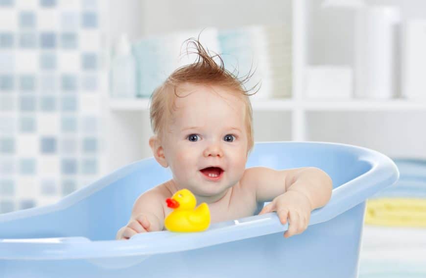infant bath time